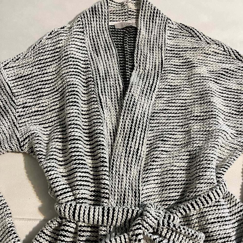 Sweater.  LOFT.  Black and white.  No buttons.  Size XL.